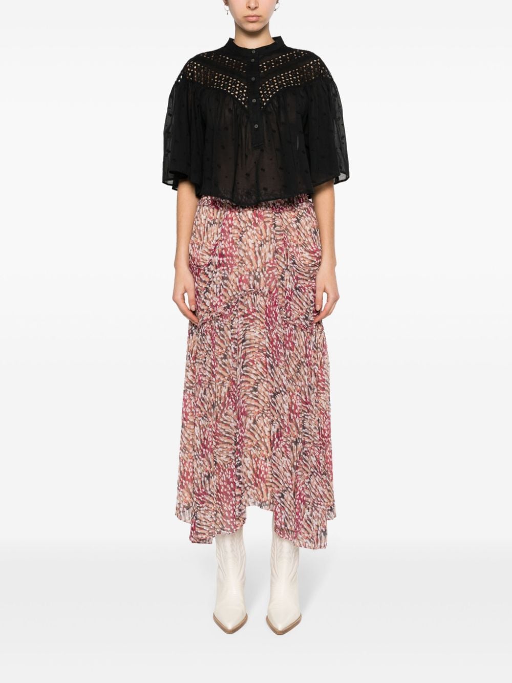 Shop Marant Etoile Safi Broderie-anglaise Shirt In Black