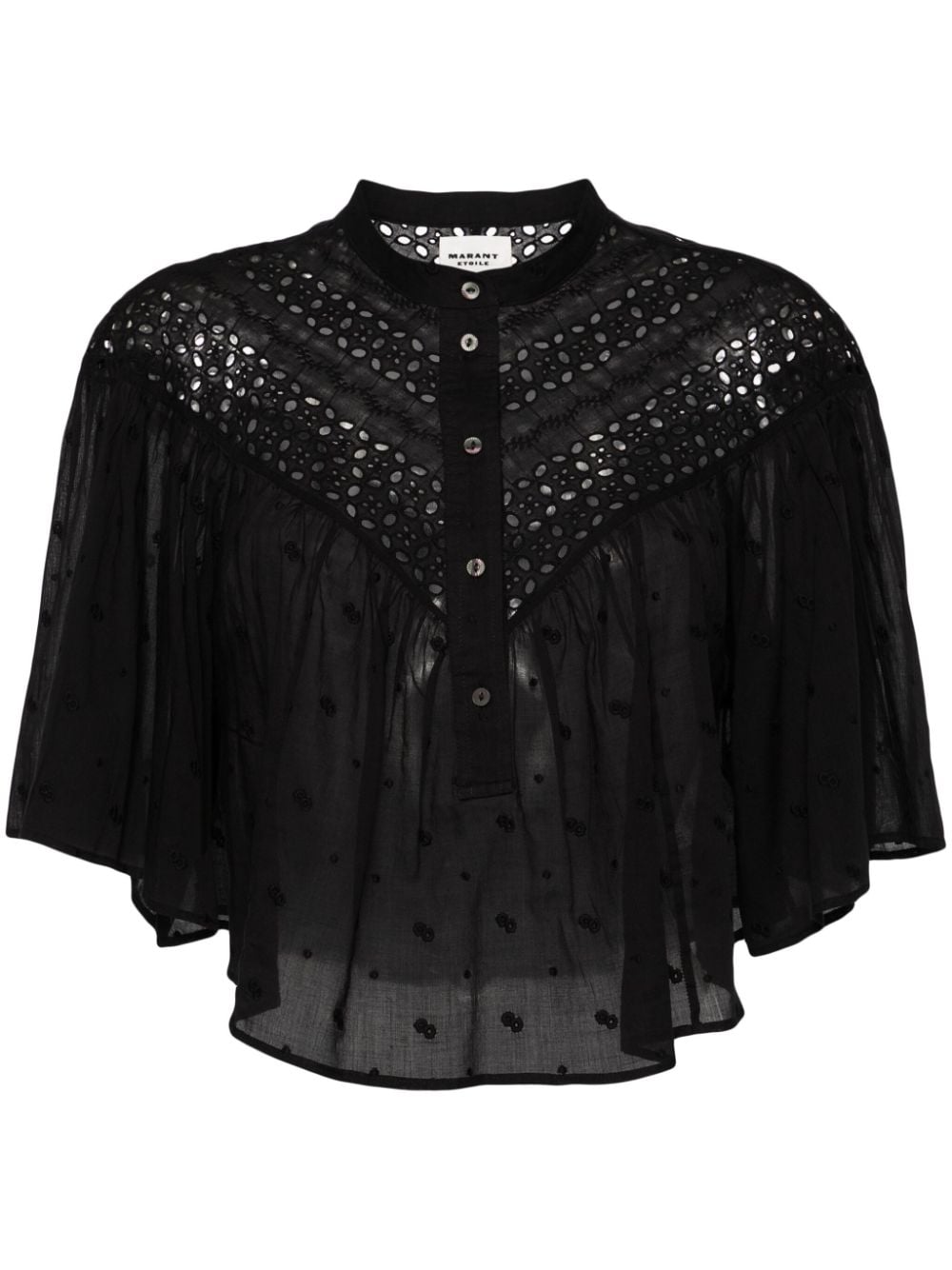 Shop Marant Etoile Safi Broderie-anglaise Shirt In Black