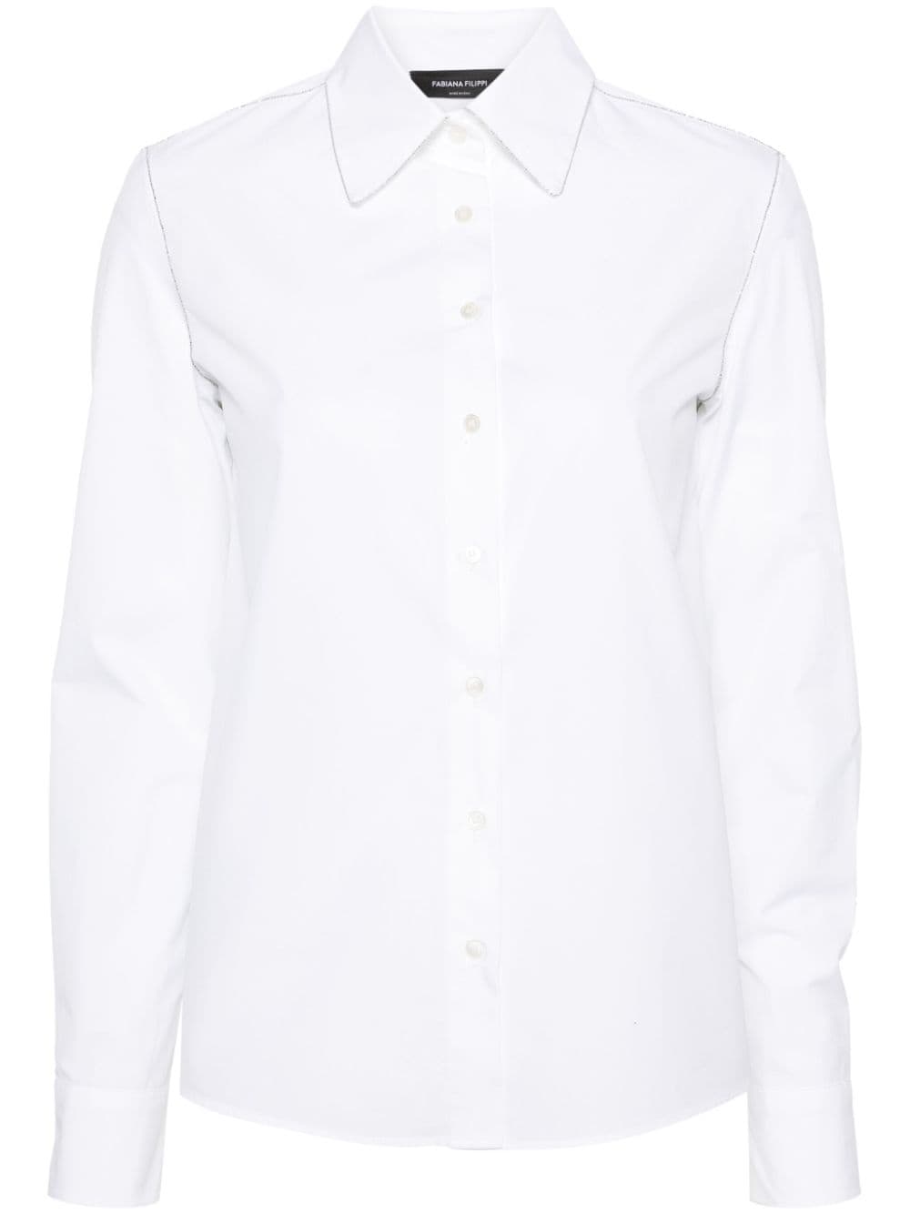 Fabiana Filippi Beaded Poplin Shirt In White