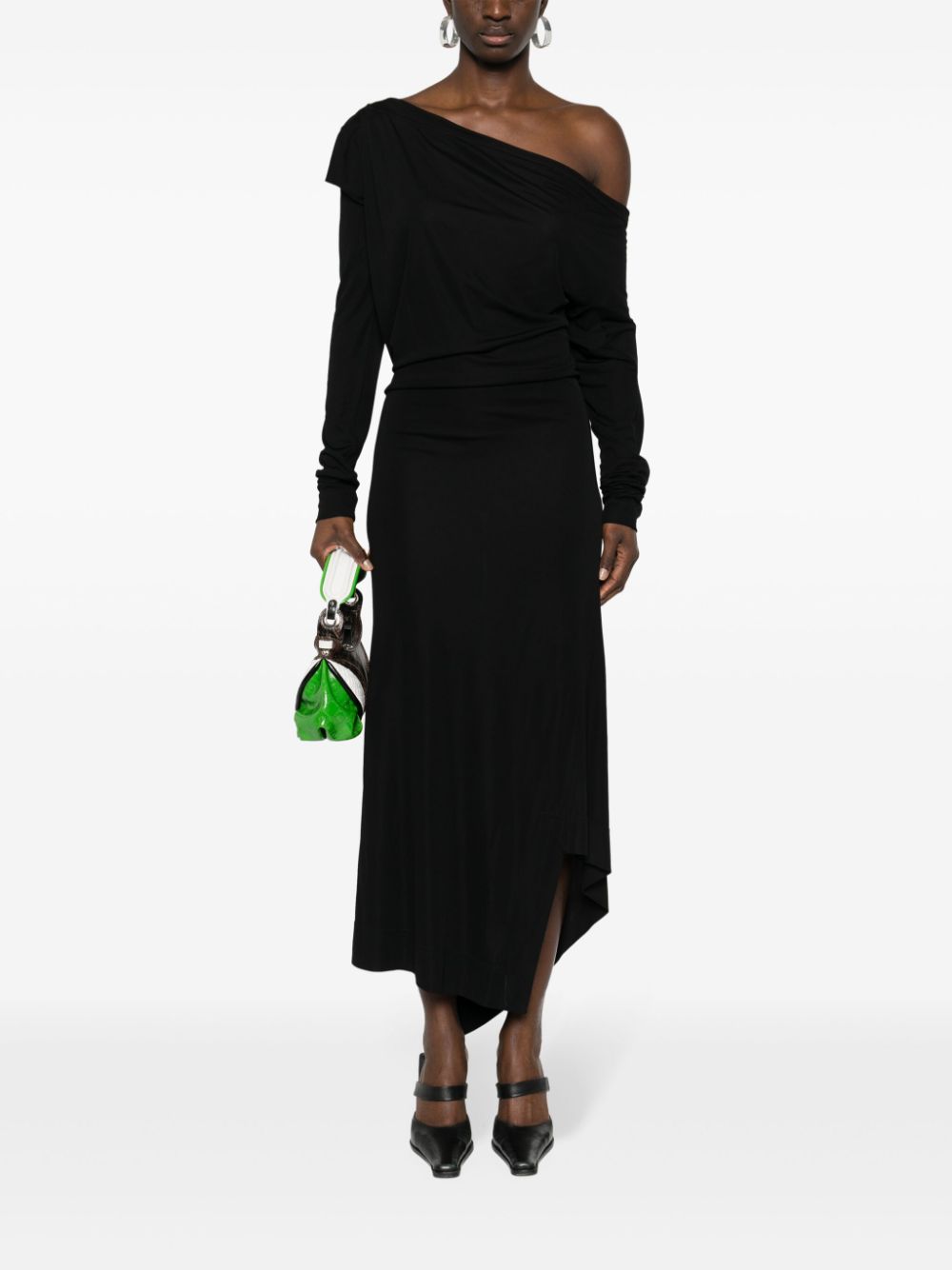 Image 2 of Vivienne Westwood Pre-Owned 1990s off-shoulder gedrapeerde jurk