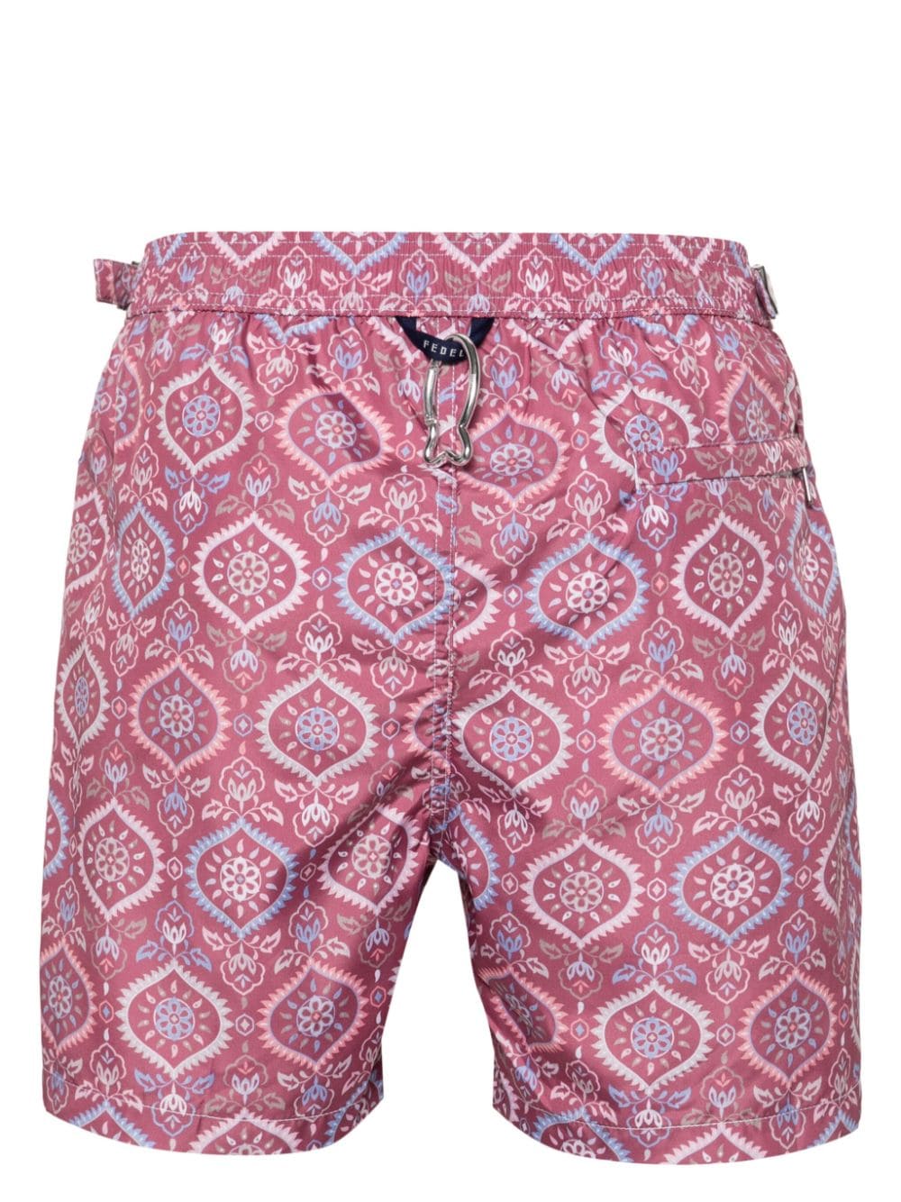 Shop Fedeli Abstract-print Swim Shorts In Pink
