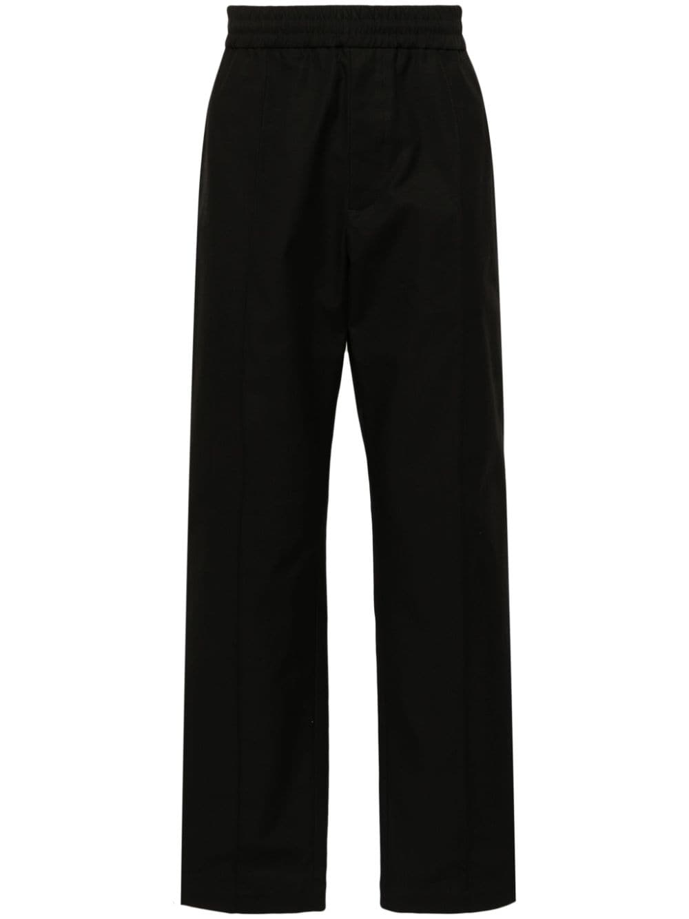 Shop Valentino V-detail Straight-leg Trousers In Black
