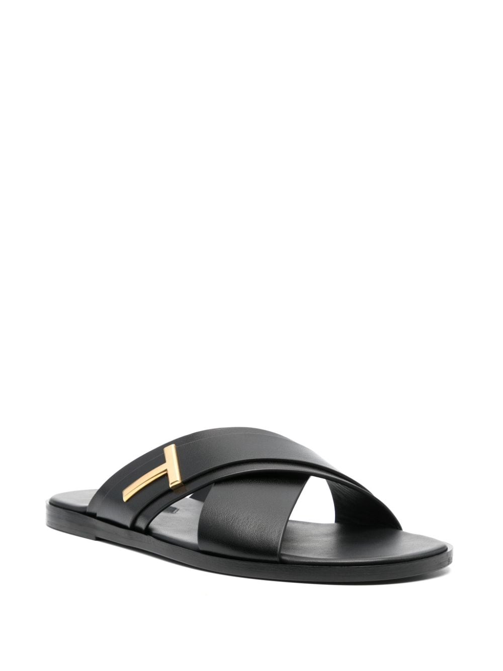 TOM FORD Preston leren slippers - Zwart