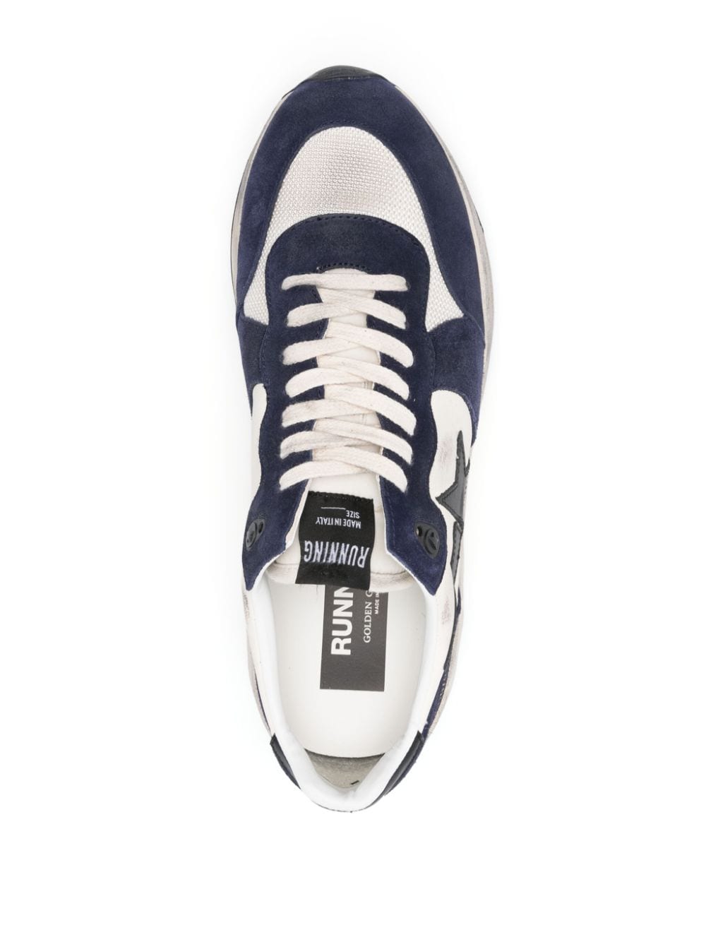 Shop Golden Goose Running Sole Leather Sneakers In Blue