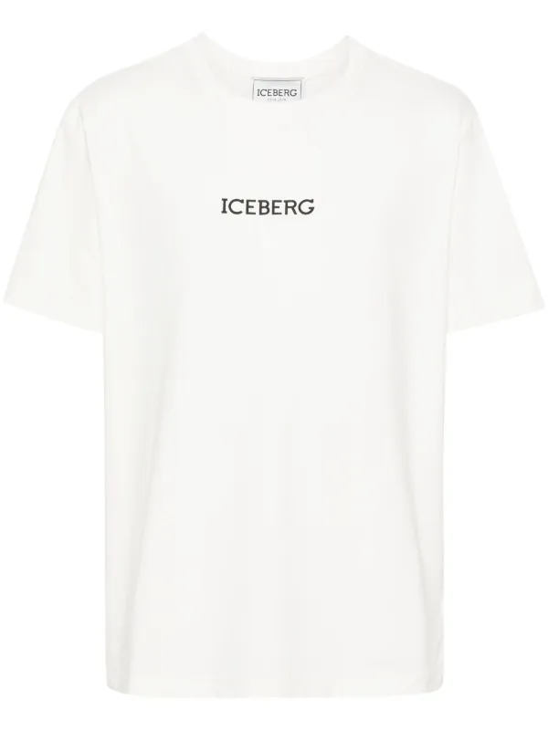 Tシャツ・カットソー ICEBERG Men T-shirt White F0256307 1101 White cotton jersey T-shirt with embroidered Iceberg logo