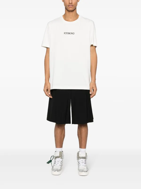 Iceberg logo-print stretch-cotton T-shirt | Neutrals | FARFETCH