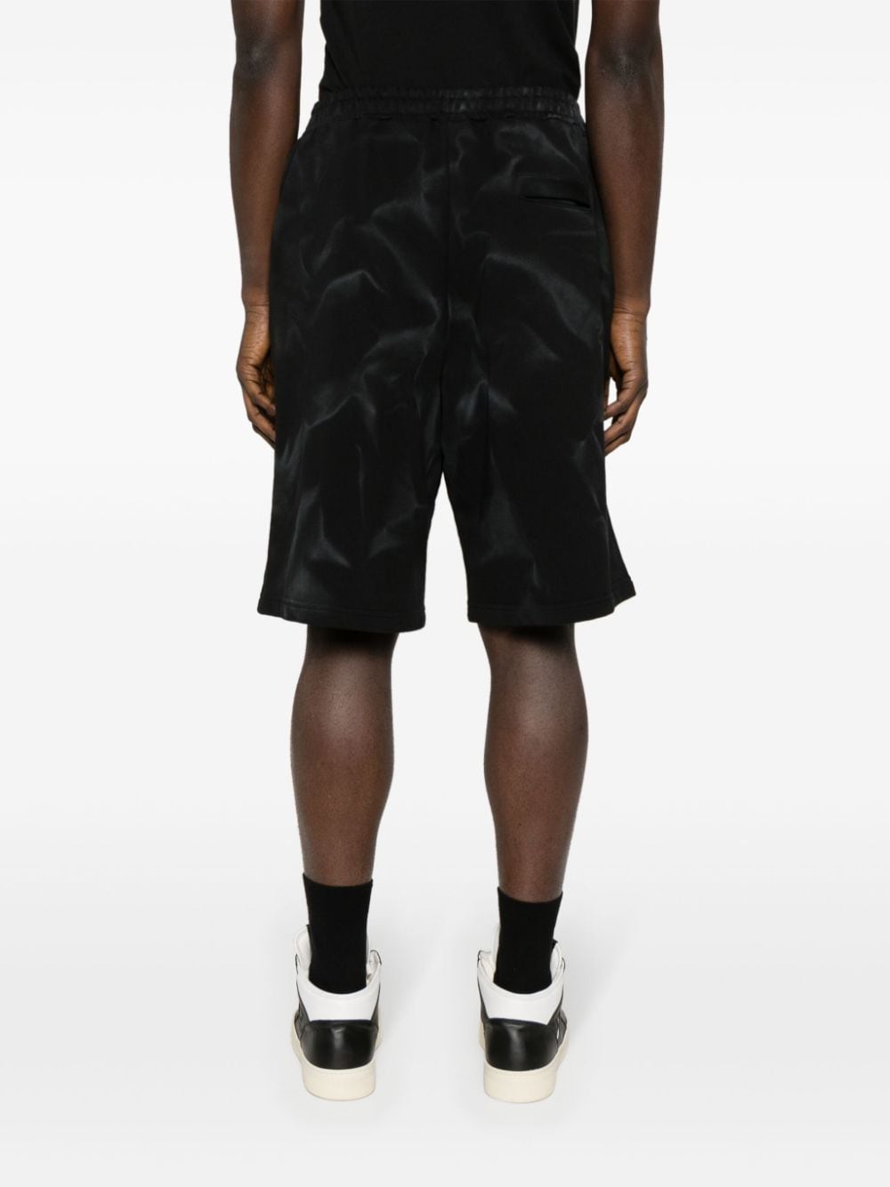 Shop 44 Label Group Logo-print Faded-effect Shorts In Black