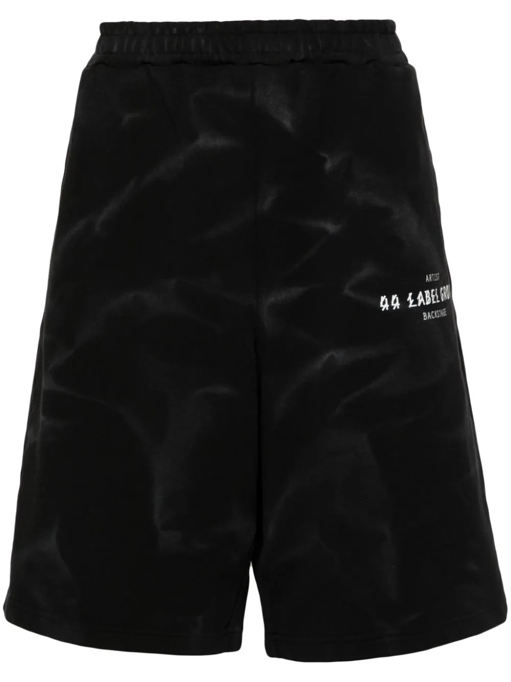 Shop 44 Label Group Logo-print Faded-effect Shorts In Black