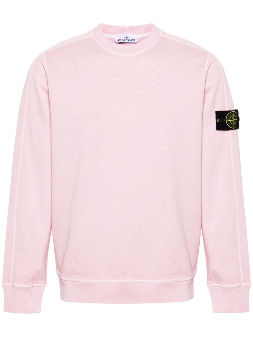 Stone Island Compass-badge Cotton Sweatshirt In Pink
