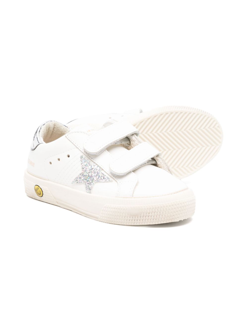 Golden Goose Kids Glitter Star sneakers met klittenband - Wit