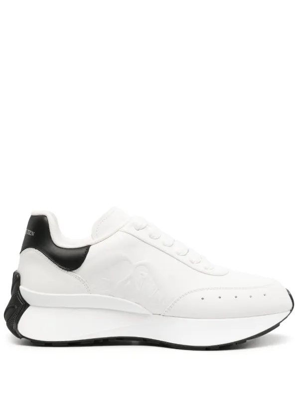 Alexander McQueen Sprint Runner Leather Sneakers White FARFETCH JO