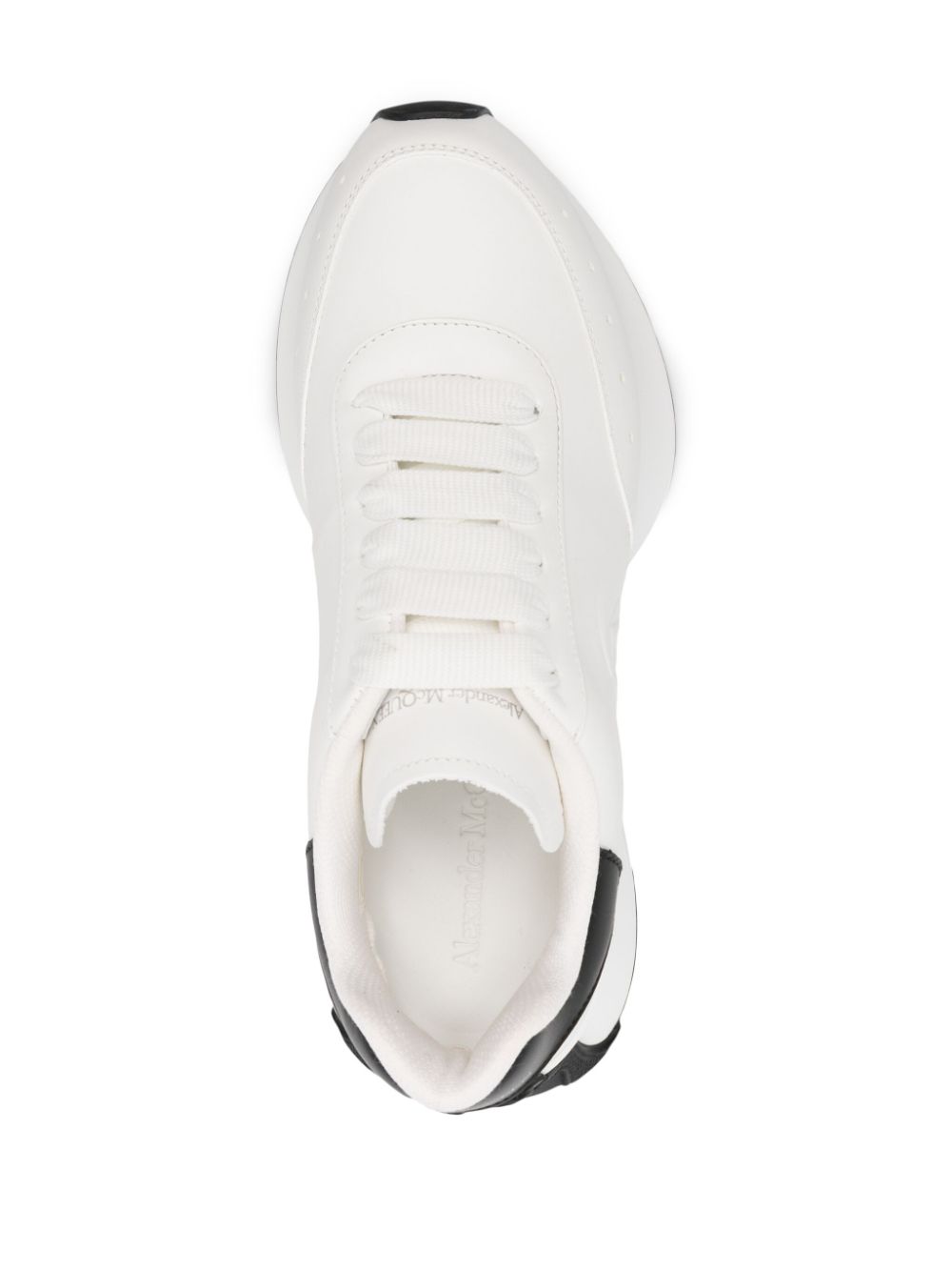 Shop Alexander Mcqueen Sprint Runner Leather Sneakers In Weiss