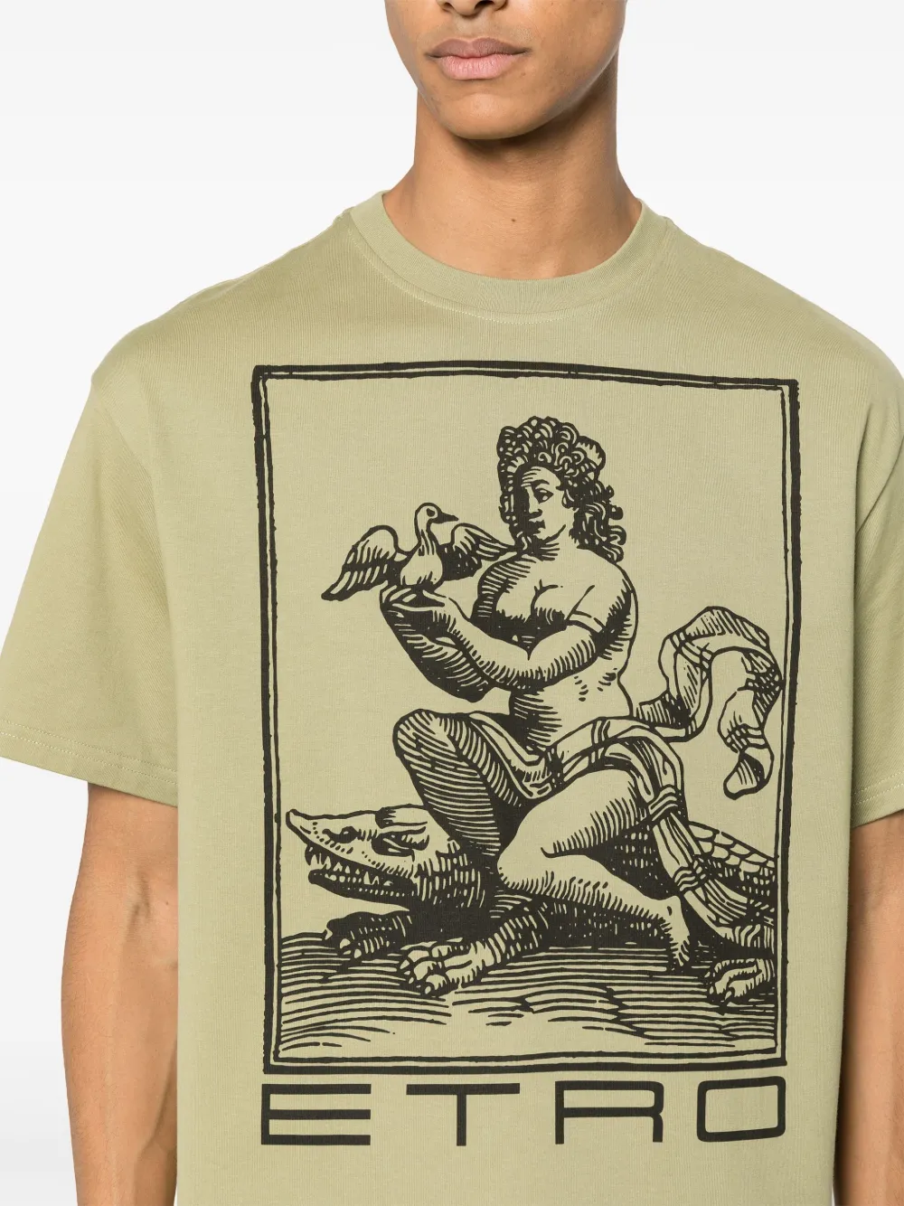 ETRO T-shirt met grafische print Groen