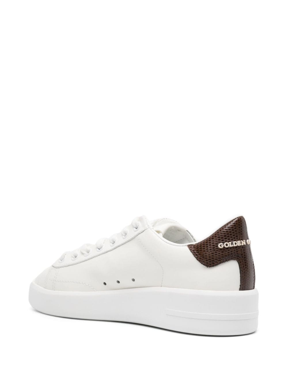 Shop Golden Goose Pure-star Leather Sneakers In White