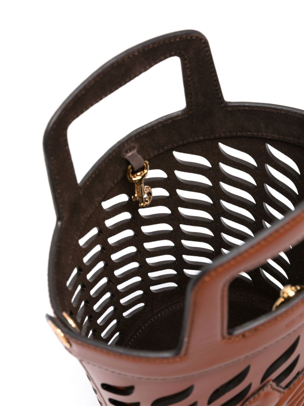 Shop Etro Coffa Leather Tote Bag In 褐色