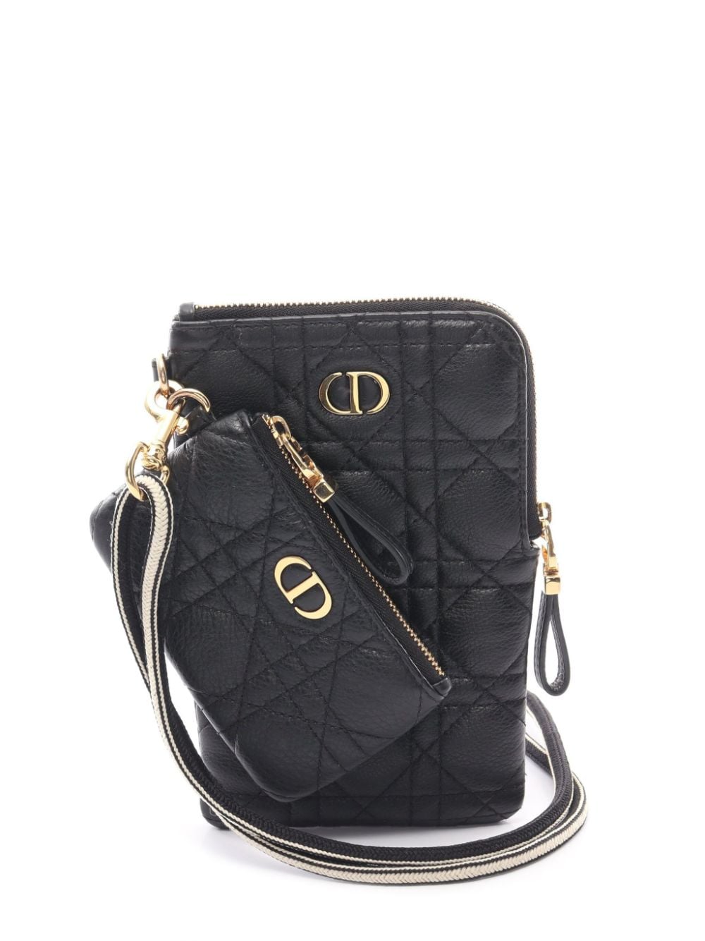 Pre-owned Dior 2010-2020  Caro Cannage Pouch In Black