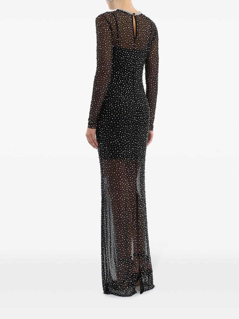 Shop Rebecca Vallance Cecile Crystal-embellished Gown In Black