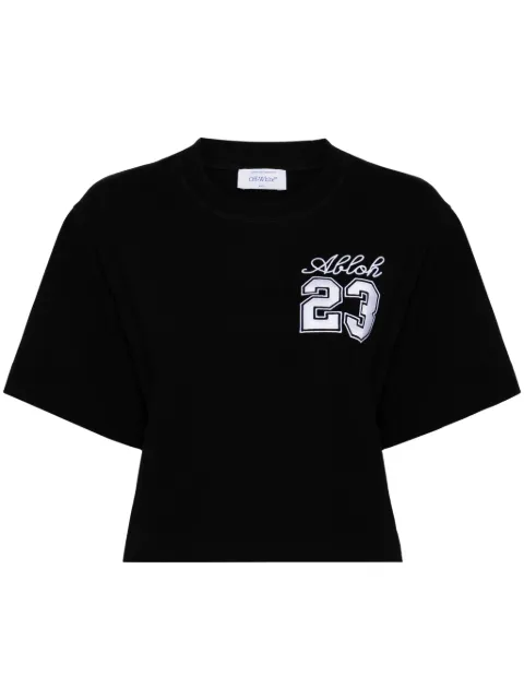 Off-White playera con motivo de 23