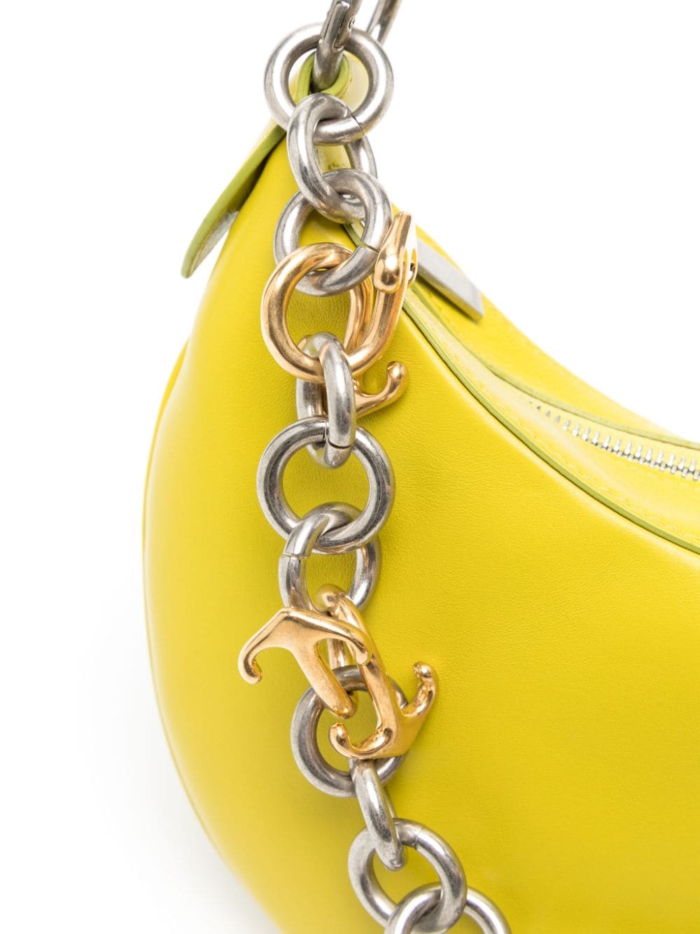 Shop Off-white Hemisphere Leather Shoulder Bag In Yellow