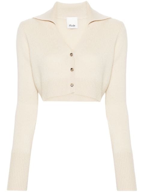 Allude spread-collar cashmere cardigan