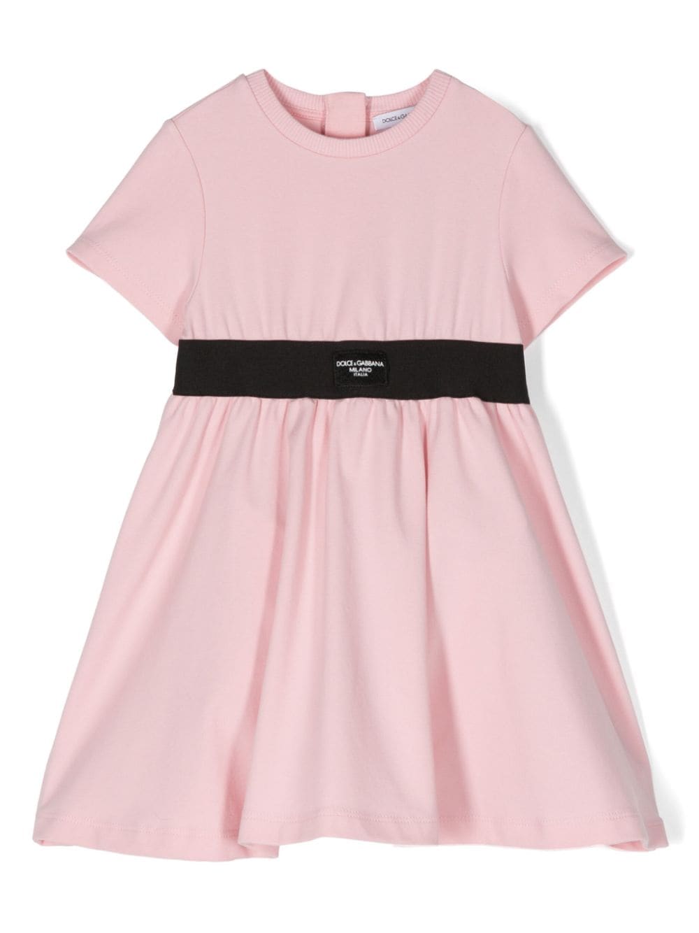Dolce & Gabbana Babies' Logo-appliqué Cotton Dress Set In Pink