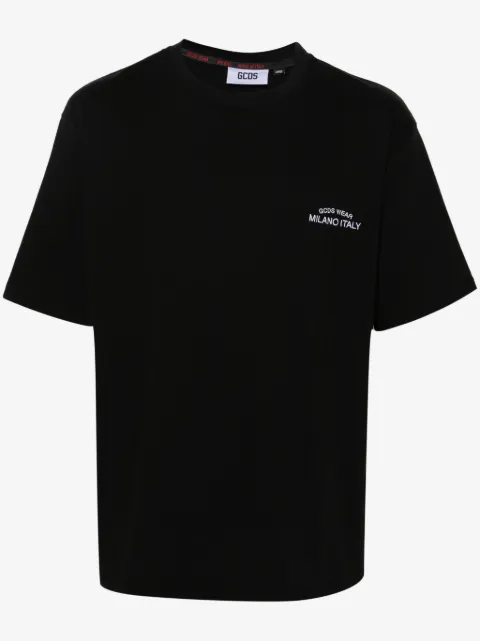 GCDS logo-embroidered cotton T-shirt