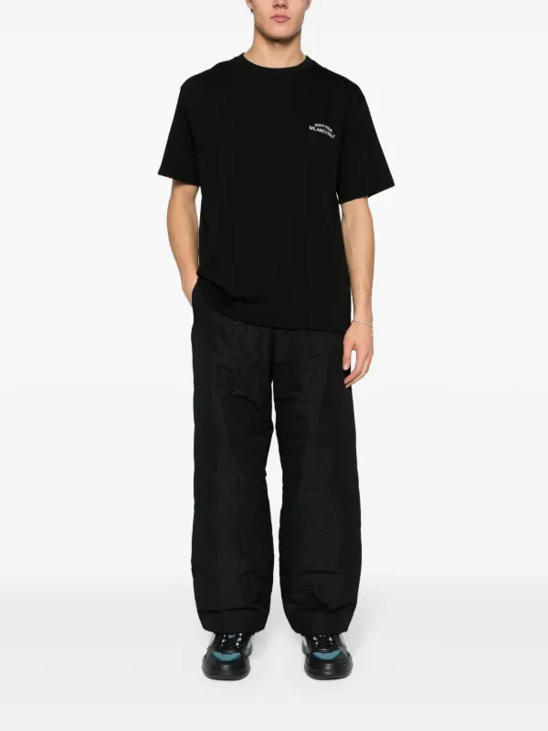 Tシャツ・カットソー GCDS Men T Shirts A2EM2300UW199 Black GCDS Black Short Sleeve T-Shirt for Men and Women with Logo