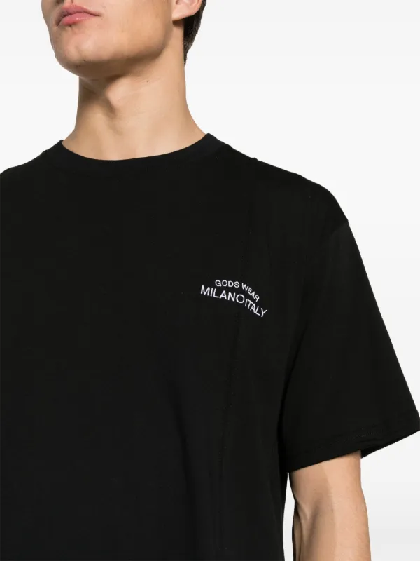 GCDS logo-embroidered Cotton T-shirt | Black | FARFETCH