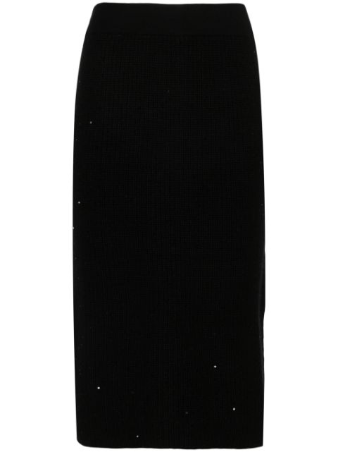 Brunello Cucinelli sequinned ribbed midi skirt Women