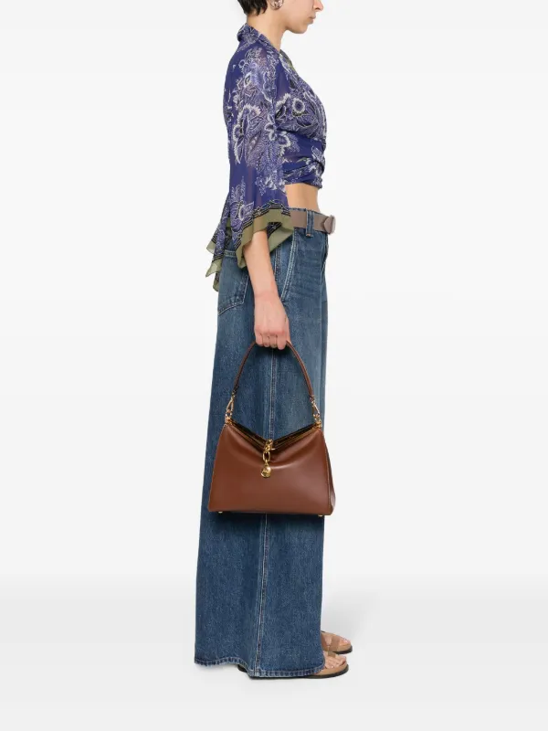 ETRO Medium Vela Leather Shoulder Bag | Brown | FARFETCH RS