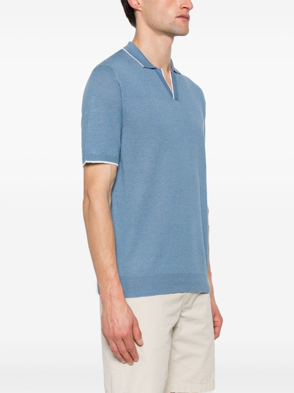 Fedeli Poloshirt met contrasterende rand Blauw
