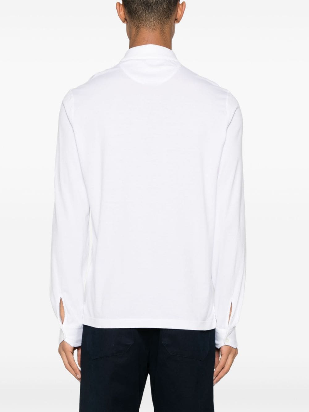 Shop Fedeli Zero Organic Cotton Polo Shirt In White