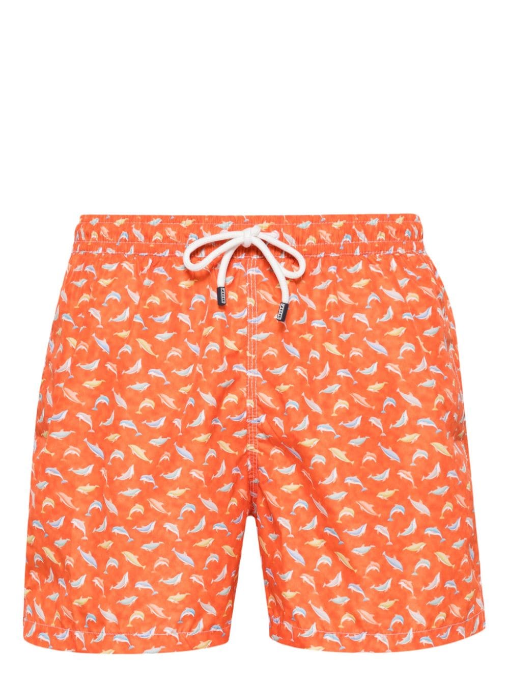 Shop Fedeli Madeira Swim Shorts In Orange