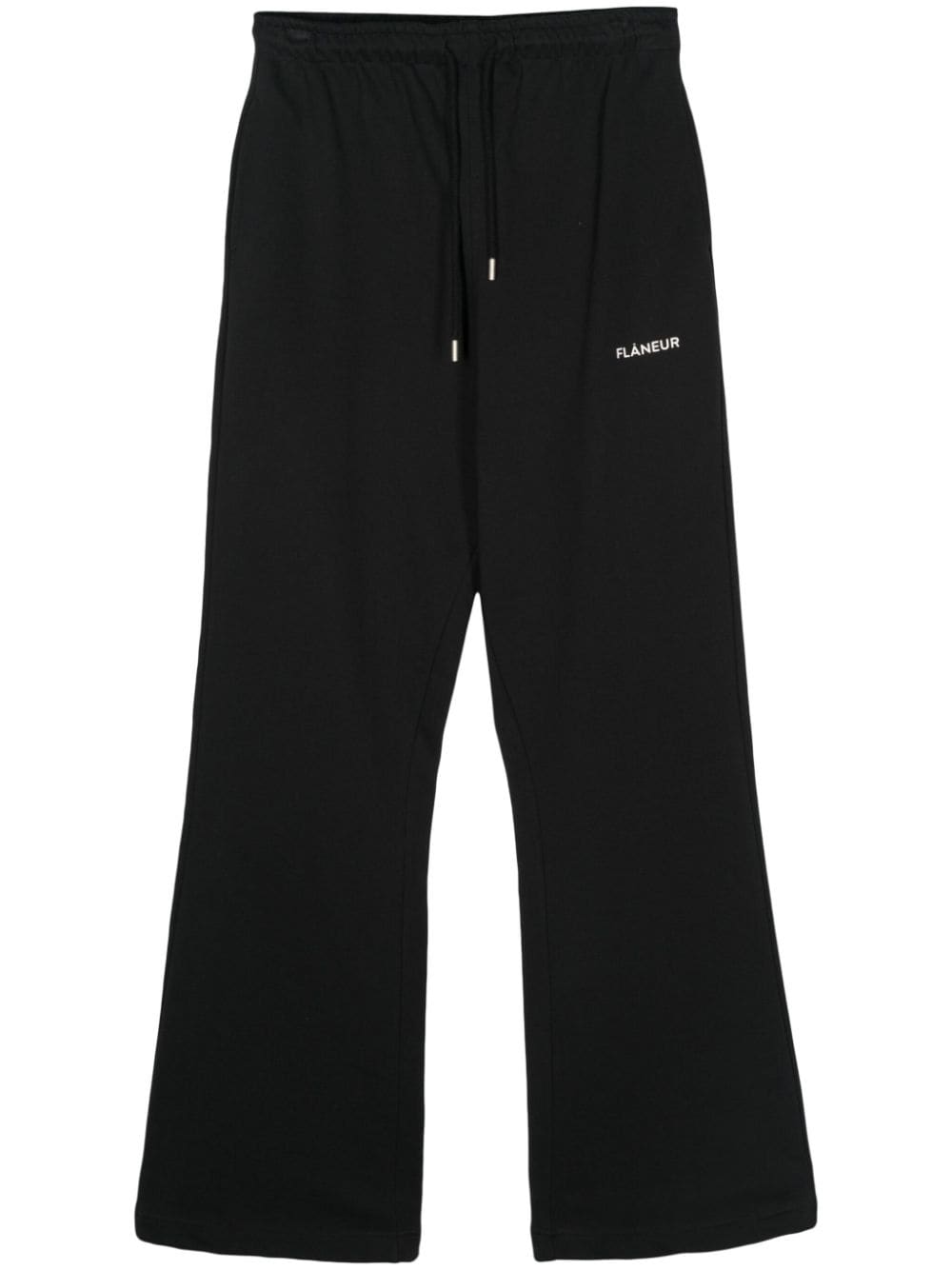 Flâneur Logo-raised Cotton Track Pants In Black