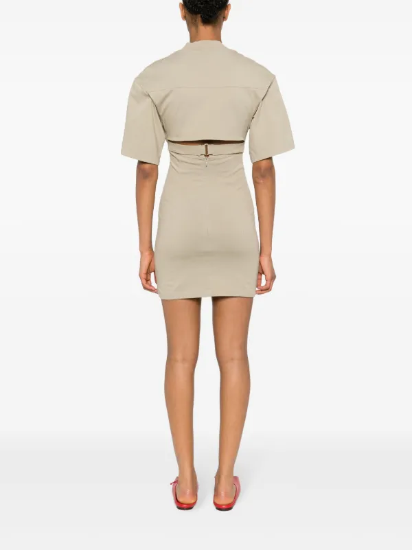 【Jacquemus】 La Robe Bahia tie-detailミニドレス La Robe Bahia tie-detail minidress in green - Jacquemus
