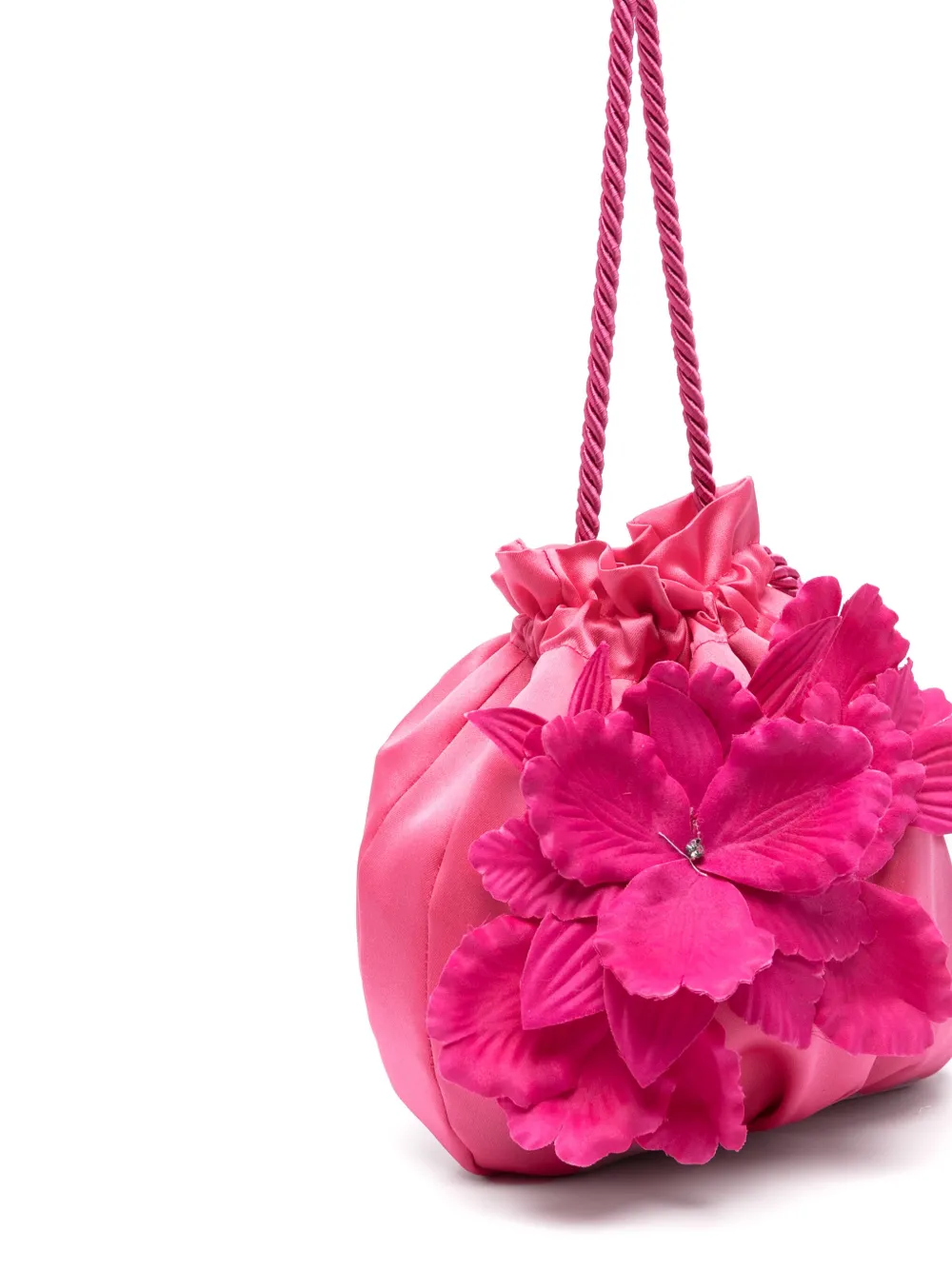 Monnalisa Bucket-tas met bloemenapplicatie Roze