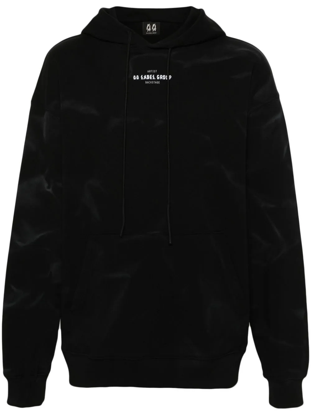 44 Label Group Logo-print Faded-effect Hoodie In Black