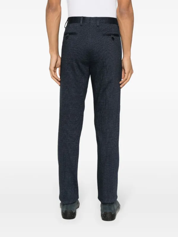 パンツ Etro Blue Cotton Straight Trousers With Buttons ETRO straight-leg Cotton Trousers | Blue | FARFETCH