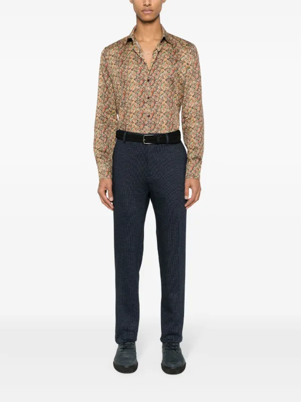 ETRO straight-leg Cotton Trousers | Blue | FARFETCH JO