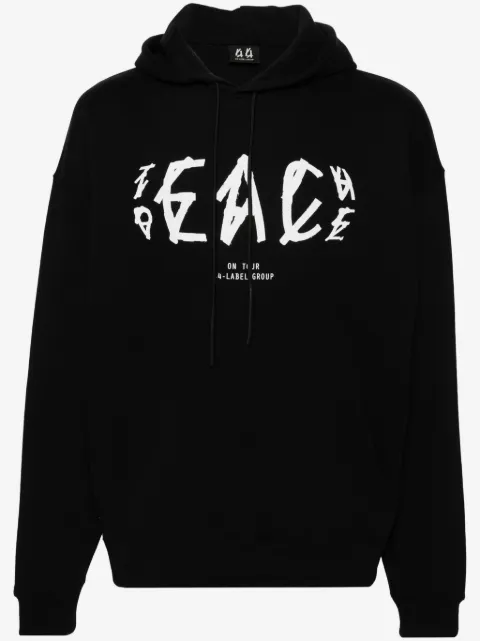 44 LABEL GROUP Peace-logo cotton hoodie