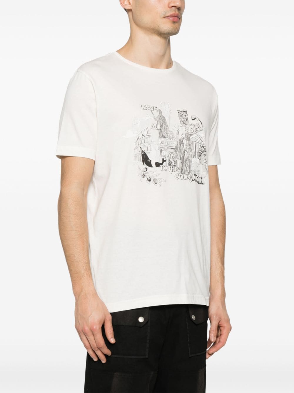 Shop Iceberg Graphic-print Cotton T-shirt In Neutrals