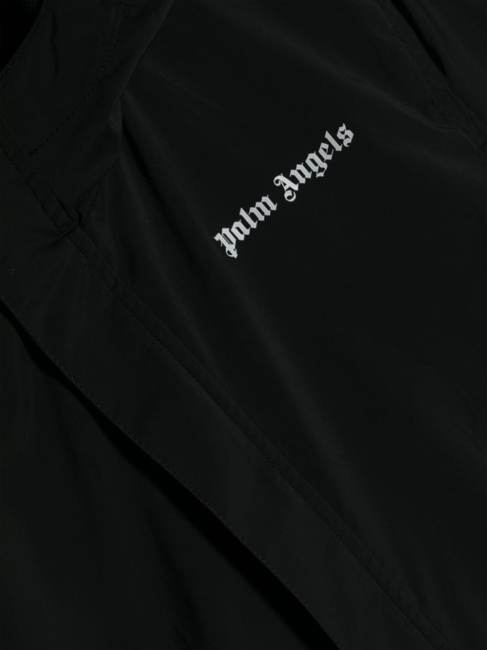 Shop Palm Angels Overlogo Hooded Jacket In Black