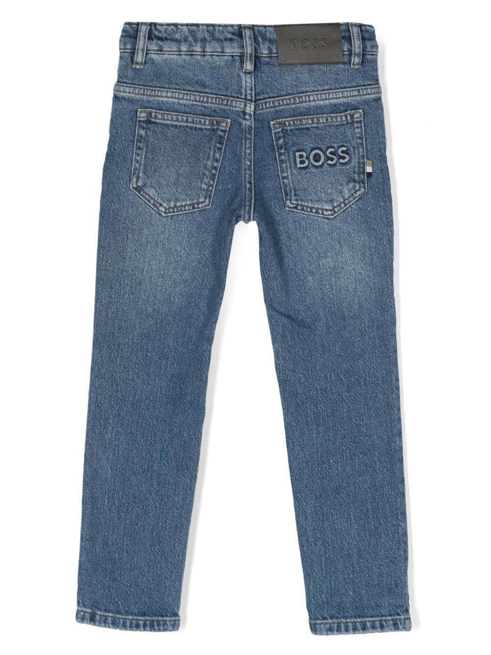 Shop Bosswear Mid-rise Straight-leg Jeans In Blue
