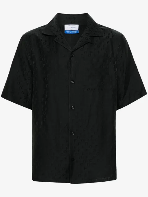 Off-White camisa con monograma en jacquard