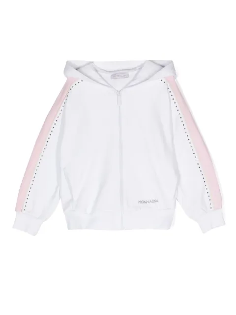 Monnalisa Minnie cotton zip-up hoodie