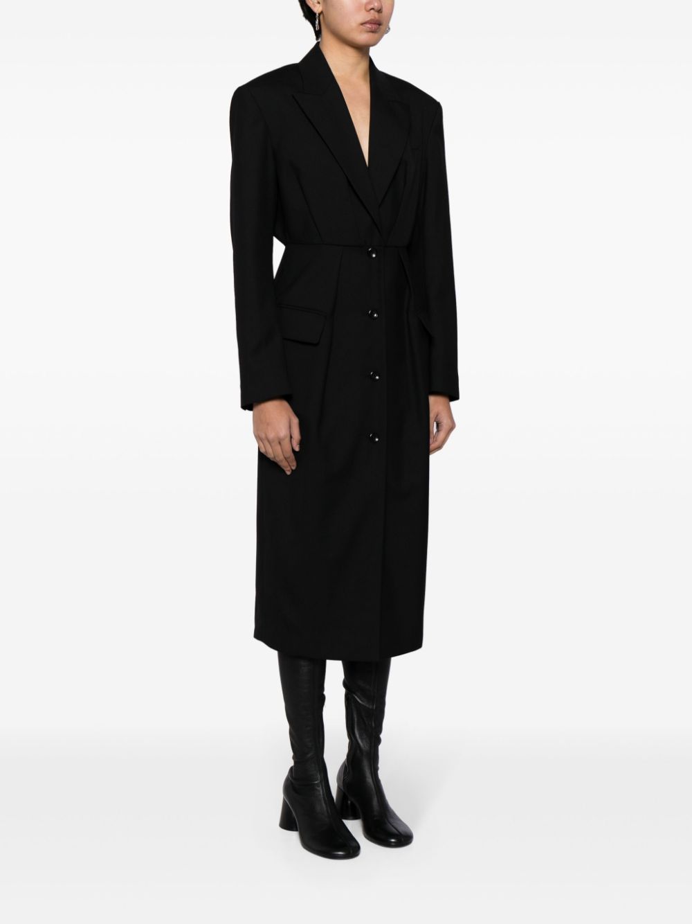 JNBY pleated single-breasted coat Women