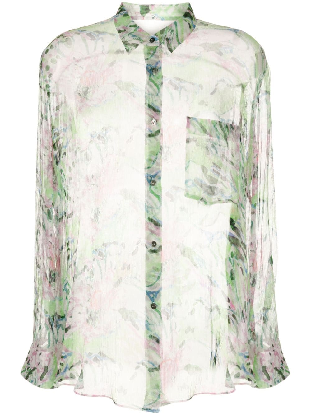 Jnby Peony Floral-print Silk Shirt In Multicolour