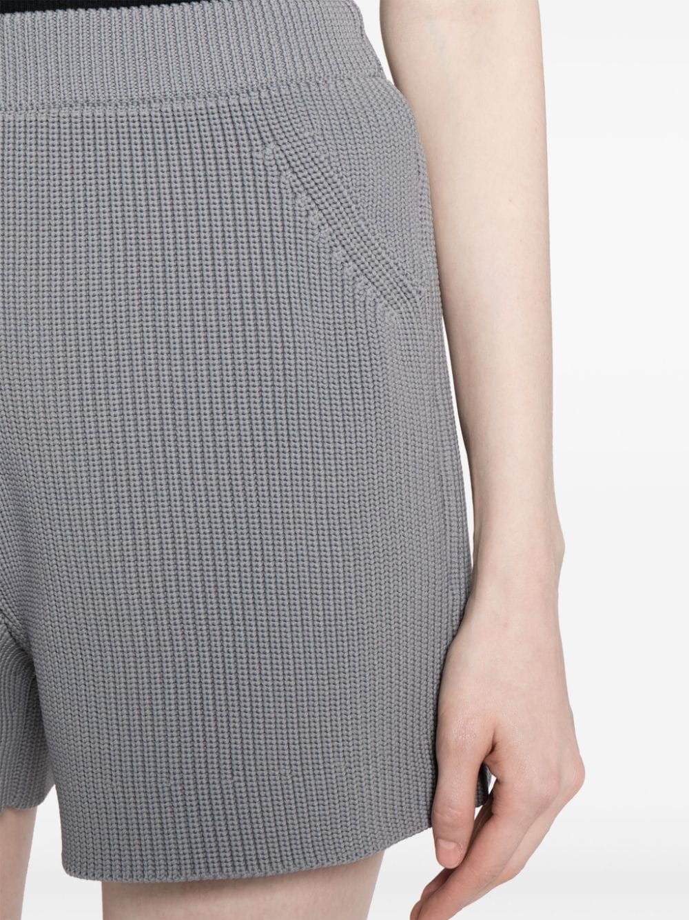 Shop Jnby Knitted High-waisted Shorts In Grey