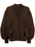 JNBY balloon-sleeve ribbed cardigan - Brown