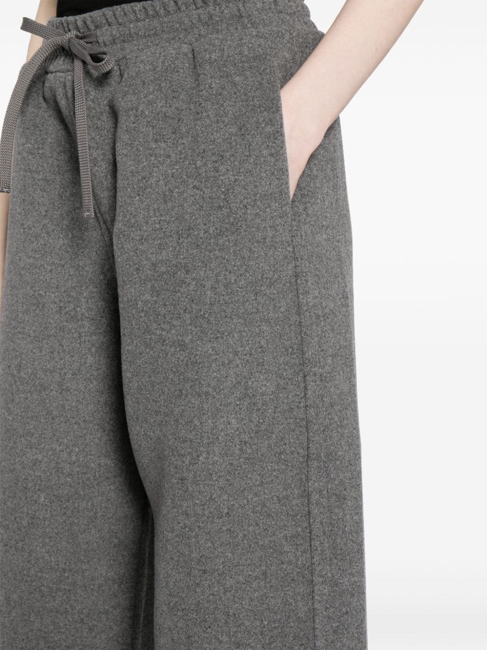 Shop Jnby Wide-leg Wool-blend Trousers In Grey